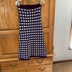 Escvdo Nuna Knit Midi Skirt Alpaca Wool Blend Women’s XS Handmade Peru Warm Cozy